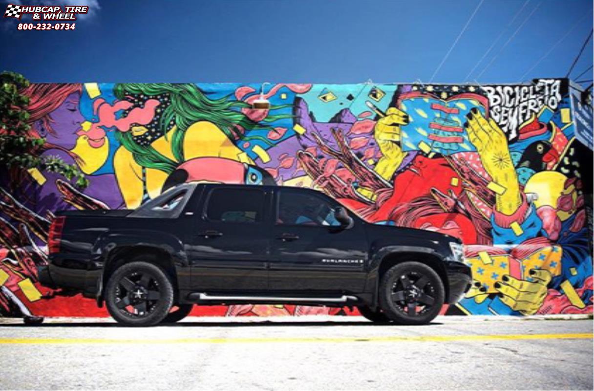 vehicle gallery/chevrolet avalanche xd series xd775 rockstar x  Matte Black wheels and rims