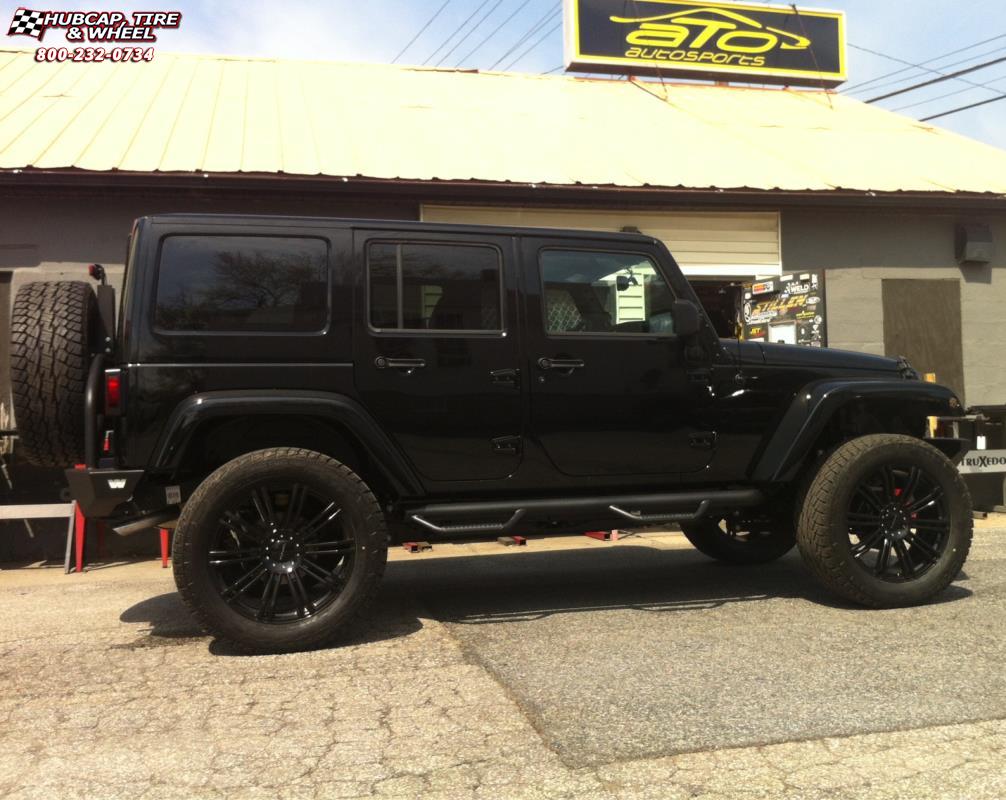 vehicle gallery/jeep wrangler xd series km677 d2  Gloss Black wheels and rims