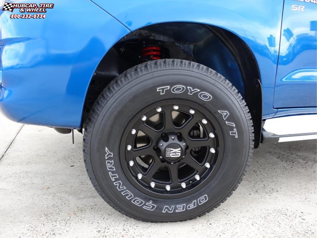 vehicle gallery/toyota hilux xd series xd798 addict  Matte Black wheels and rims