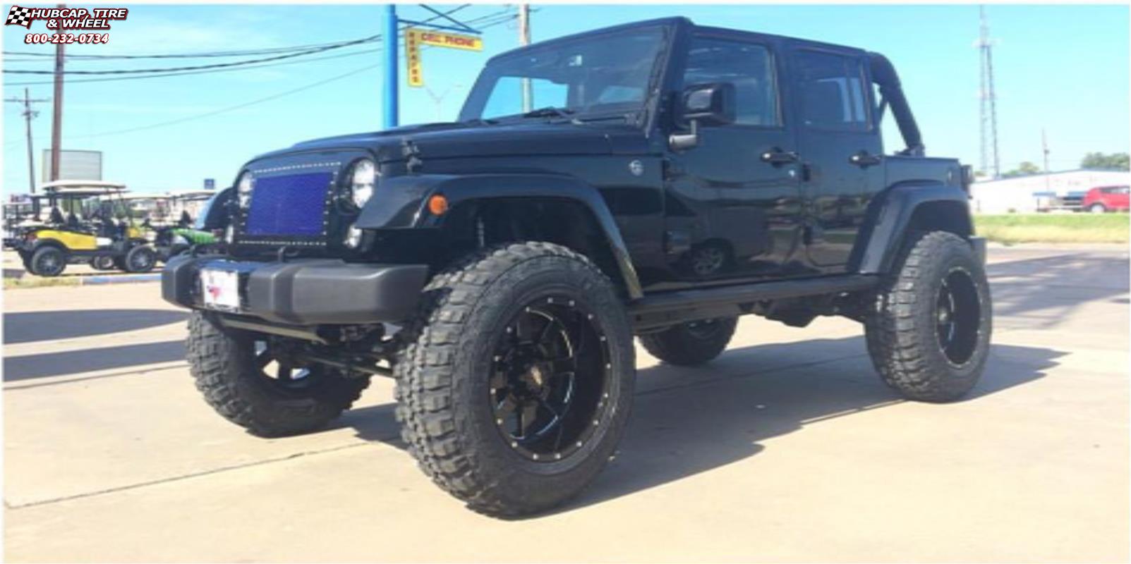 vehicle gallery/jeep wrangler moto metal mo962  Gloss Black & Milled wheels and rims