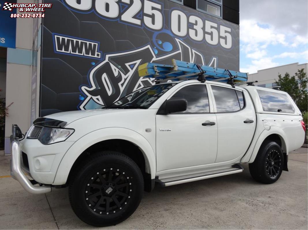 vehicle gallery/nissan navara xd series xd818 heist  Satin Black wheels and rims