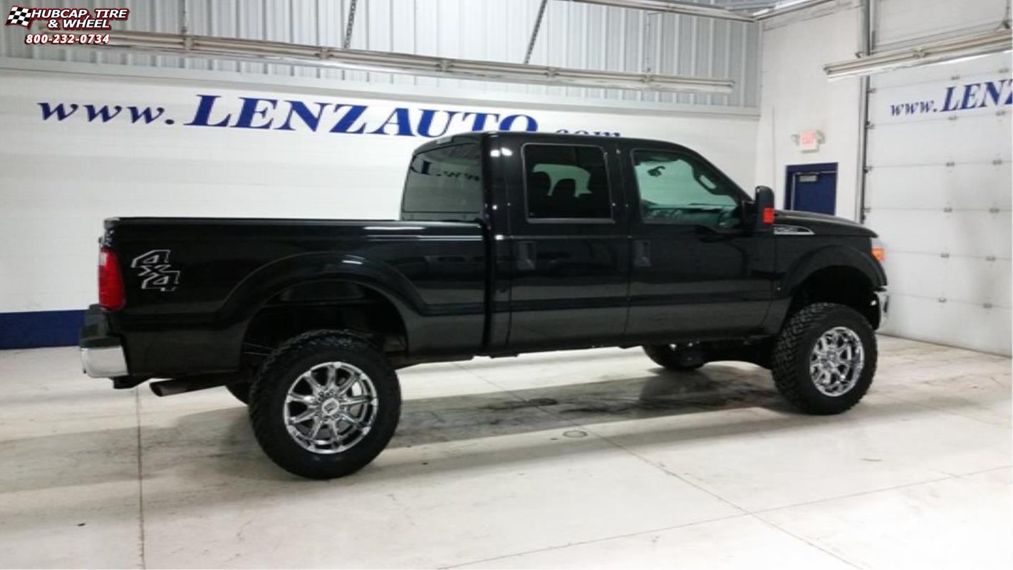 vehicle gallery/ford f 250 xd series xd779 badlands x  Chrome wheels and rims