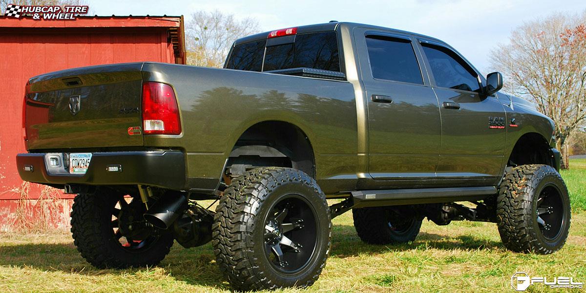 vehicle gallery/dodge ram 2500 fuel octane d509 22X14  Matte Black wheels and rims