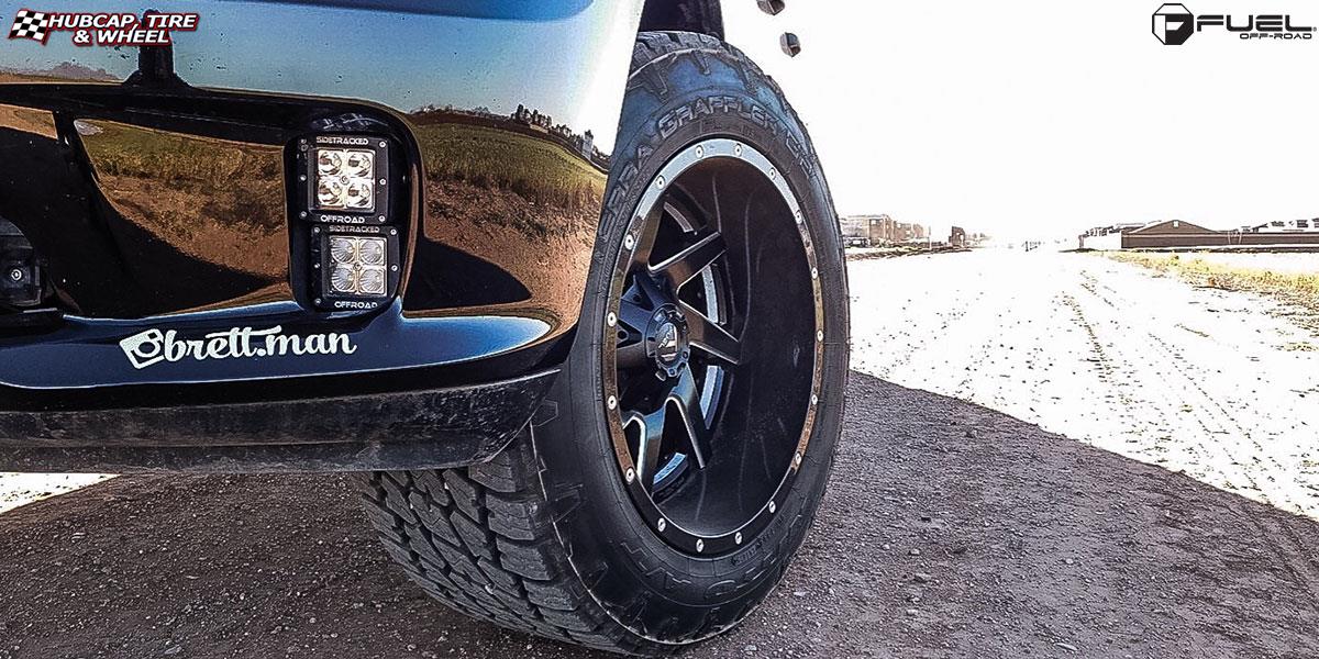 vehicle gallery/dodge ram 1500 fuel renegade d265 20X12  Black & milled center, gloss black outer wheels and rims