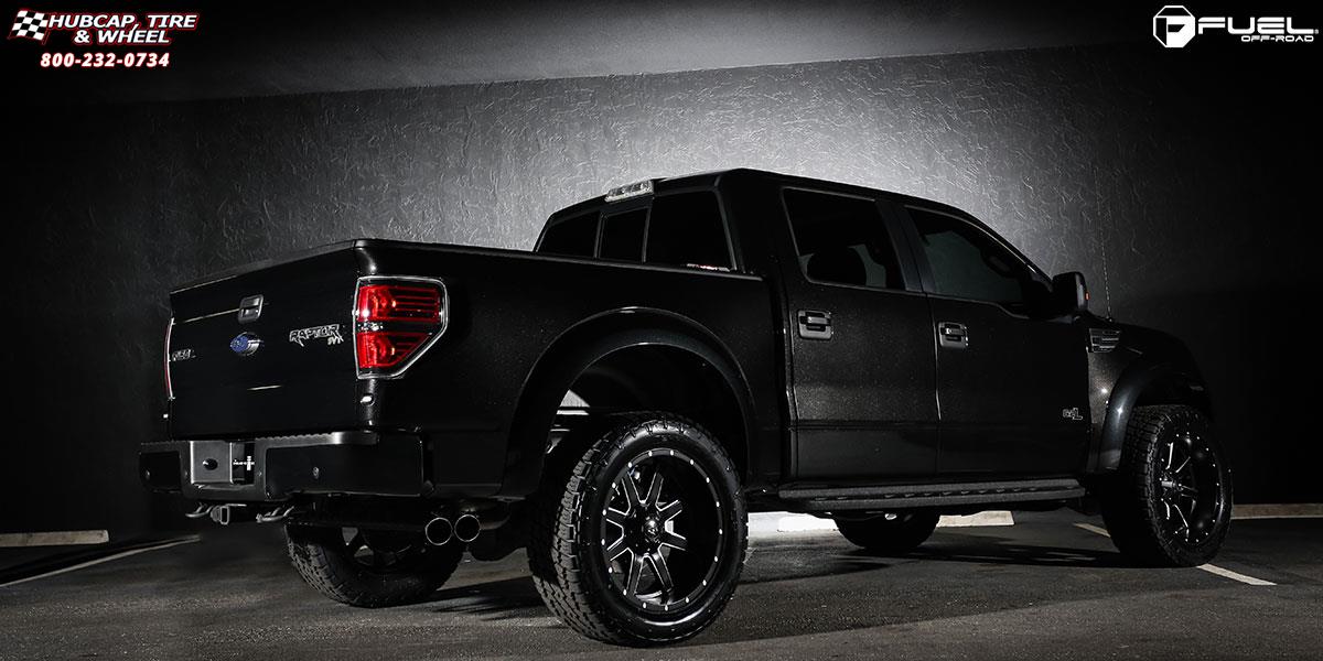 vehicle gallery/ford f 150 fuel maverick d538 22X10  Black & Milled wheels and rims