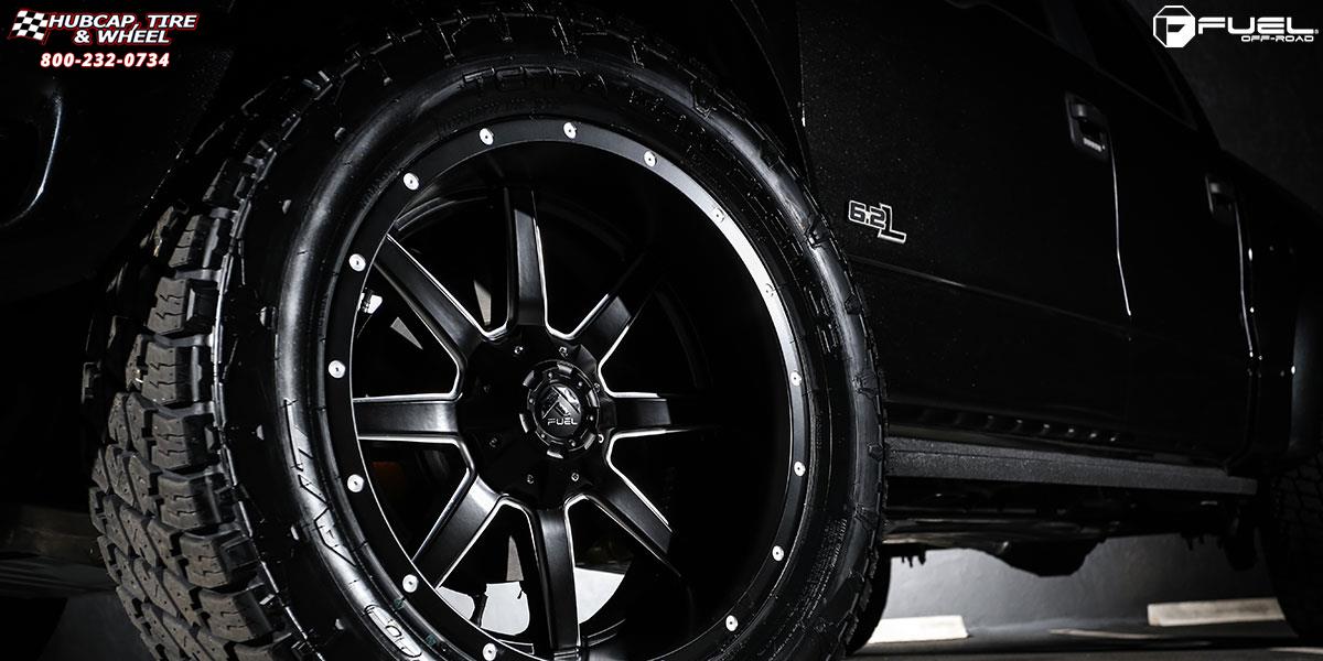 vehicle gallery/ford f 150 fuel maverick d538 22X10  Black & Milled wheels and rims