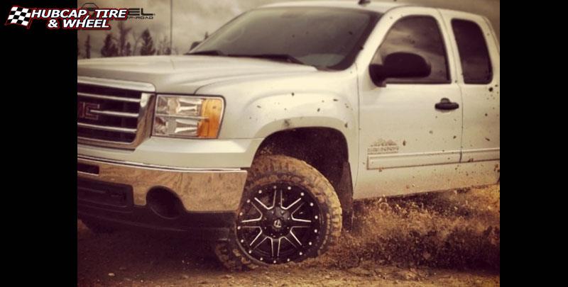 vehicle gallery/gmc sierra fuel maverick d538 20X9  Black & Milled wheels and rims