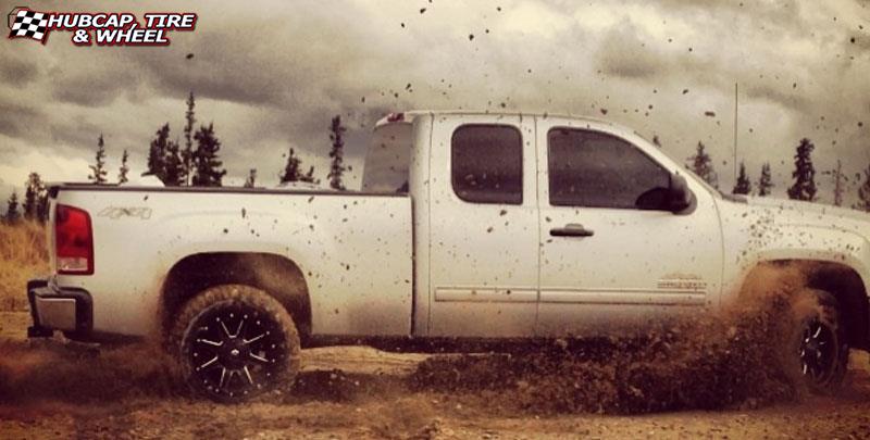 vehicle gallery/gmc sierra fuel maverick d538 20X9  Black & Milled wheels and rims