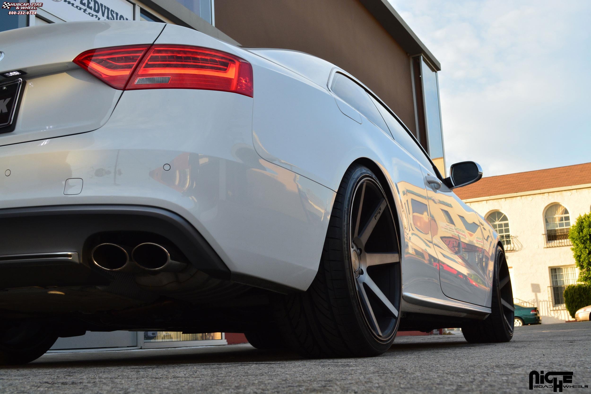 vehicle gallery/audi s5 niche verona m150 20x105  Black & Machined with Dark Tint wheels and rims