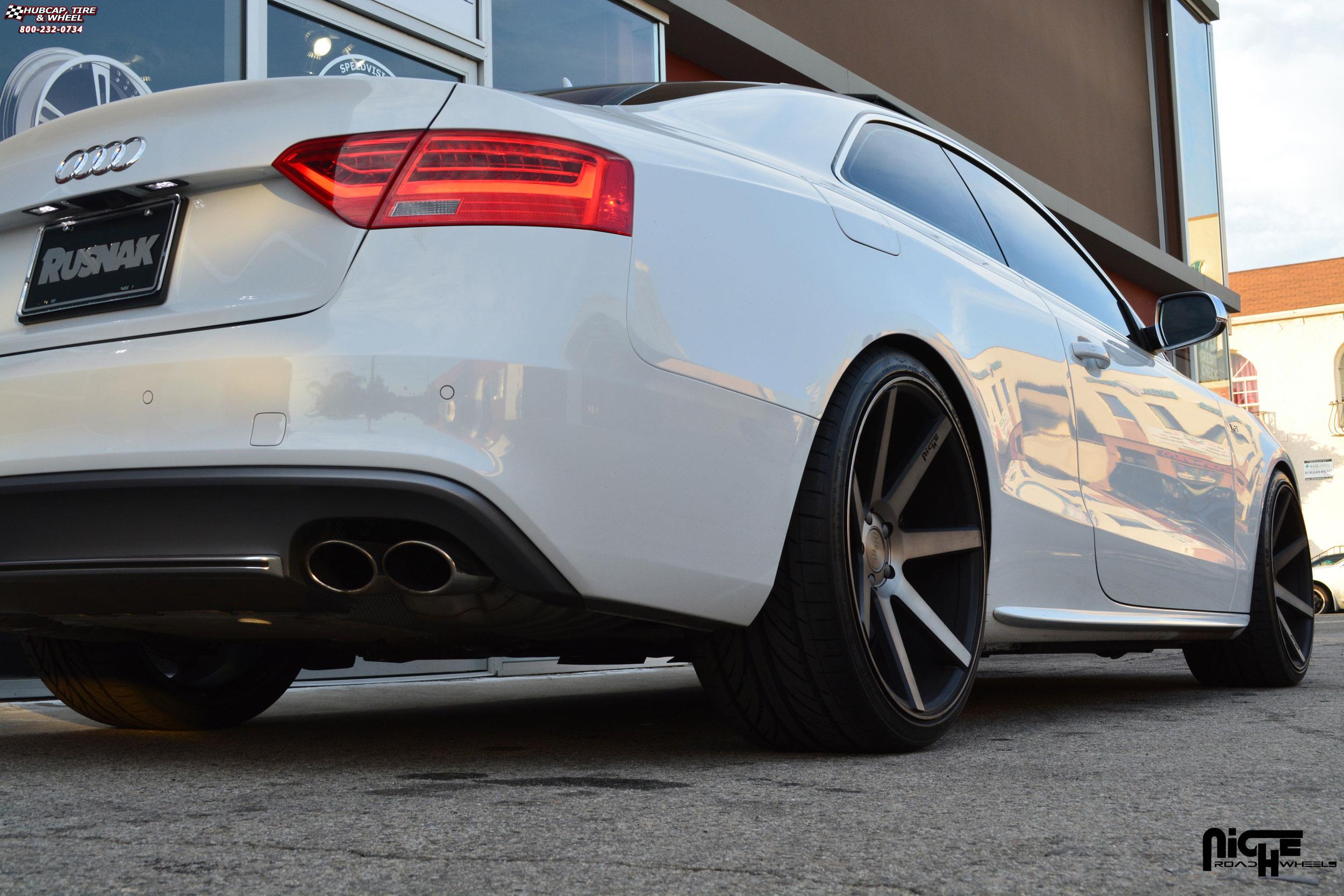 vehicle gallery/audi s5 niche verona m150 20x105  Black & Machined with Dark Tint wheels and rims