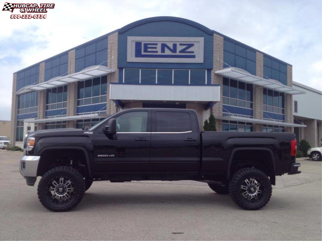 vehicle gallery/2015 gmc sierra 2500 xd series xd809 riot x  Matte Black Machined wheels and rims