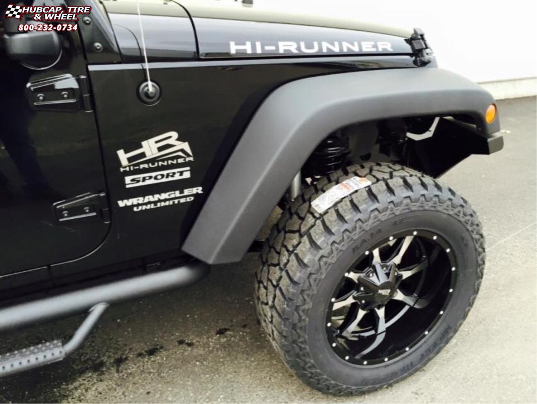 vehicle gallery/jeep wrangler moto metal mo970  Gloss Black Machined Face wheels and rims