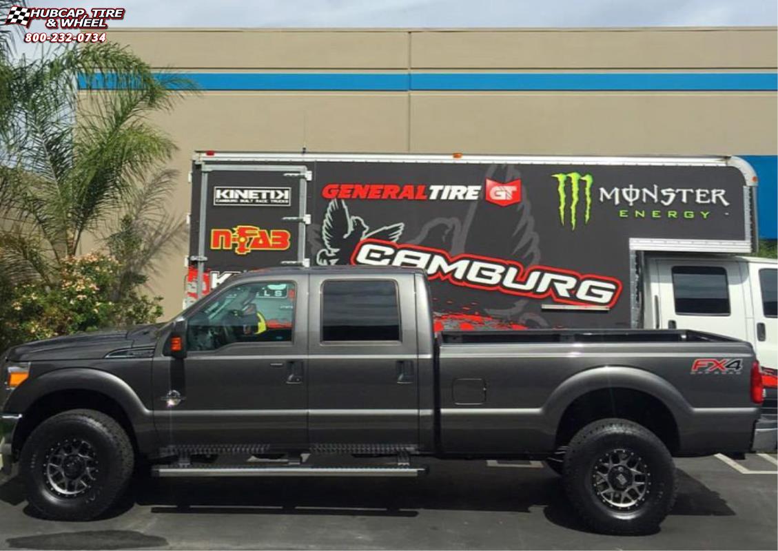 vehicle gallery/ford f 250 xd series xd127 bully x  Matte Gray and Black Ring wheels and rims