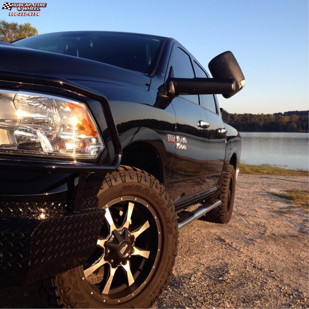 vehicle gallery/ram 1500 moto metal mo970  Gloss Black Machined Face wheels and rims