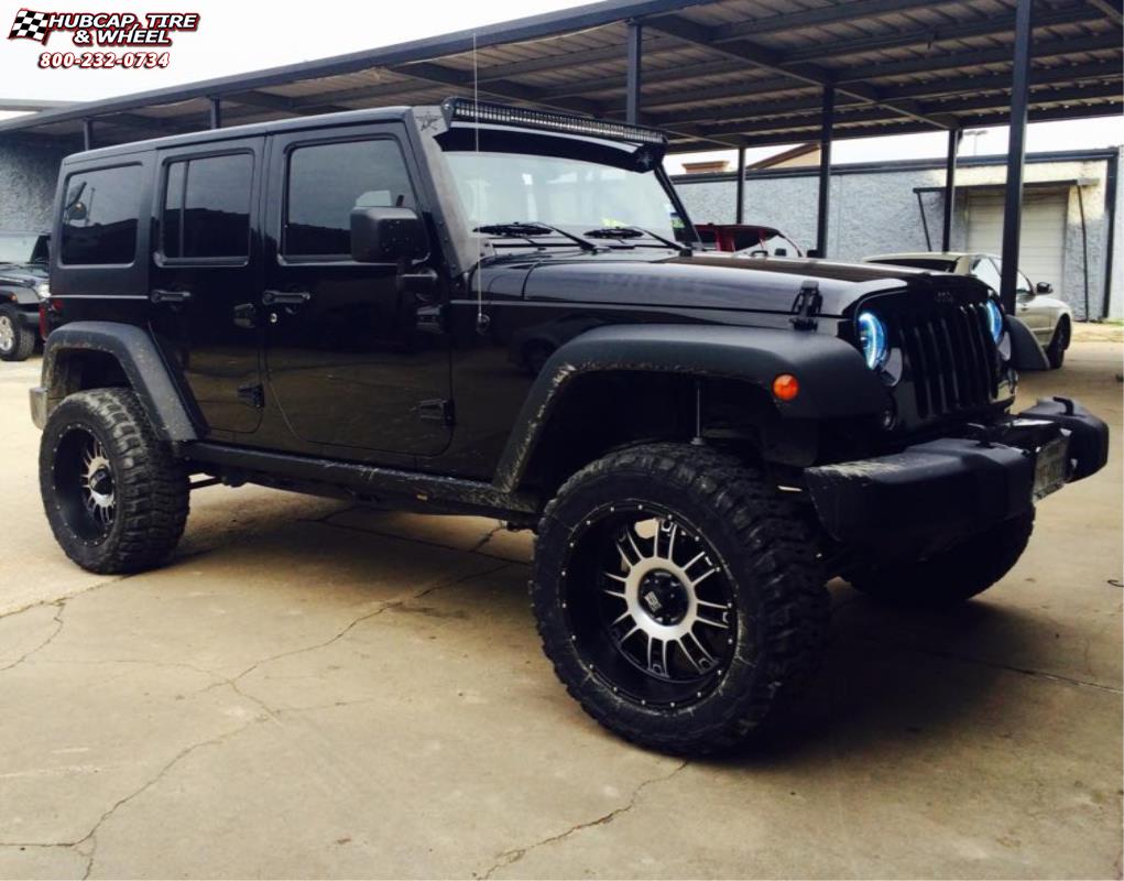 vehicle gallery/jeep wrangler xd series xd809 riot x  Matte Black Machined wheels and rims