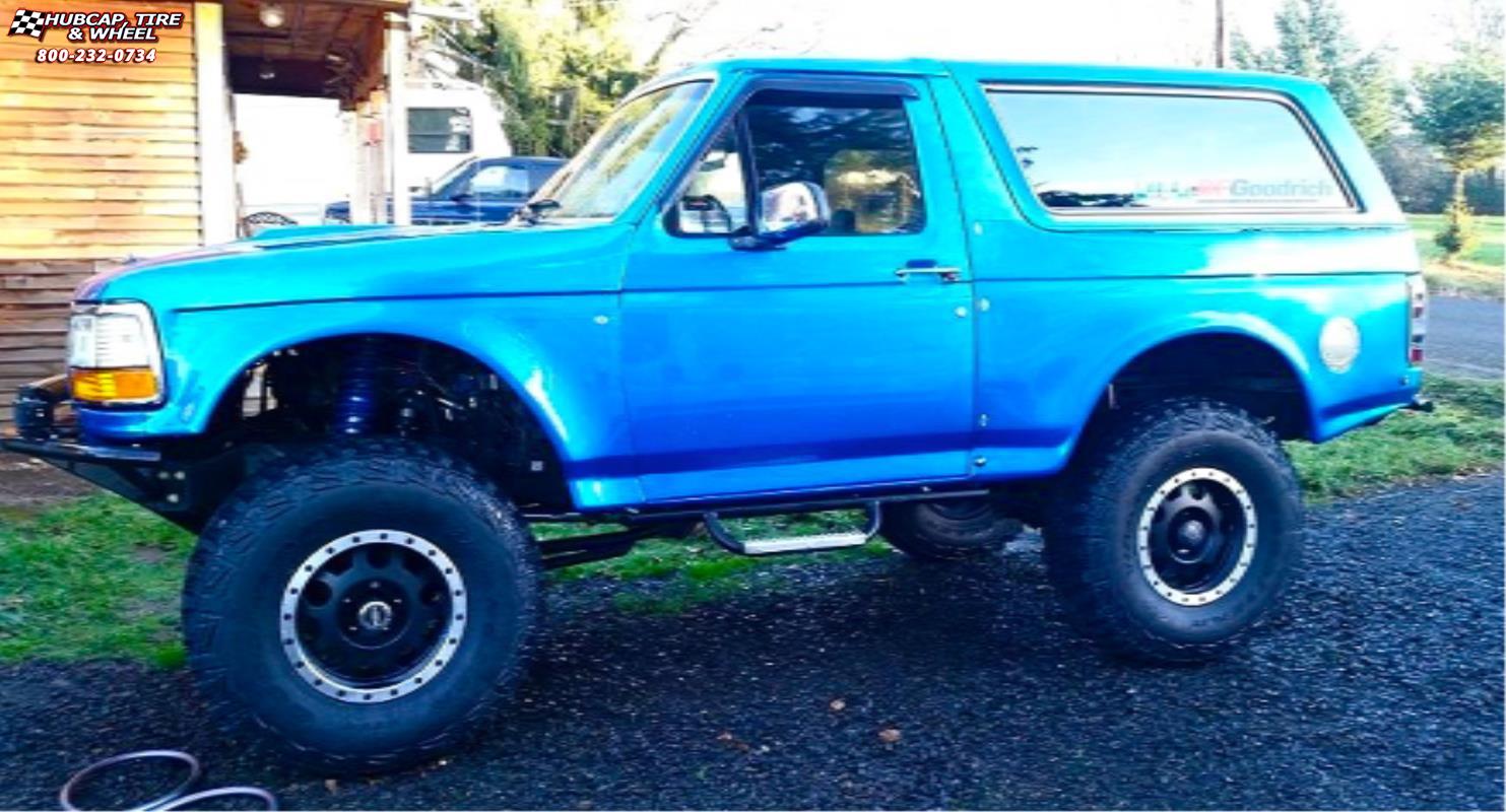 vehicle gallery/ford bronco xd series xd125 enduro x  Matte Black Machined Bead Ring wheels and rims