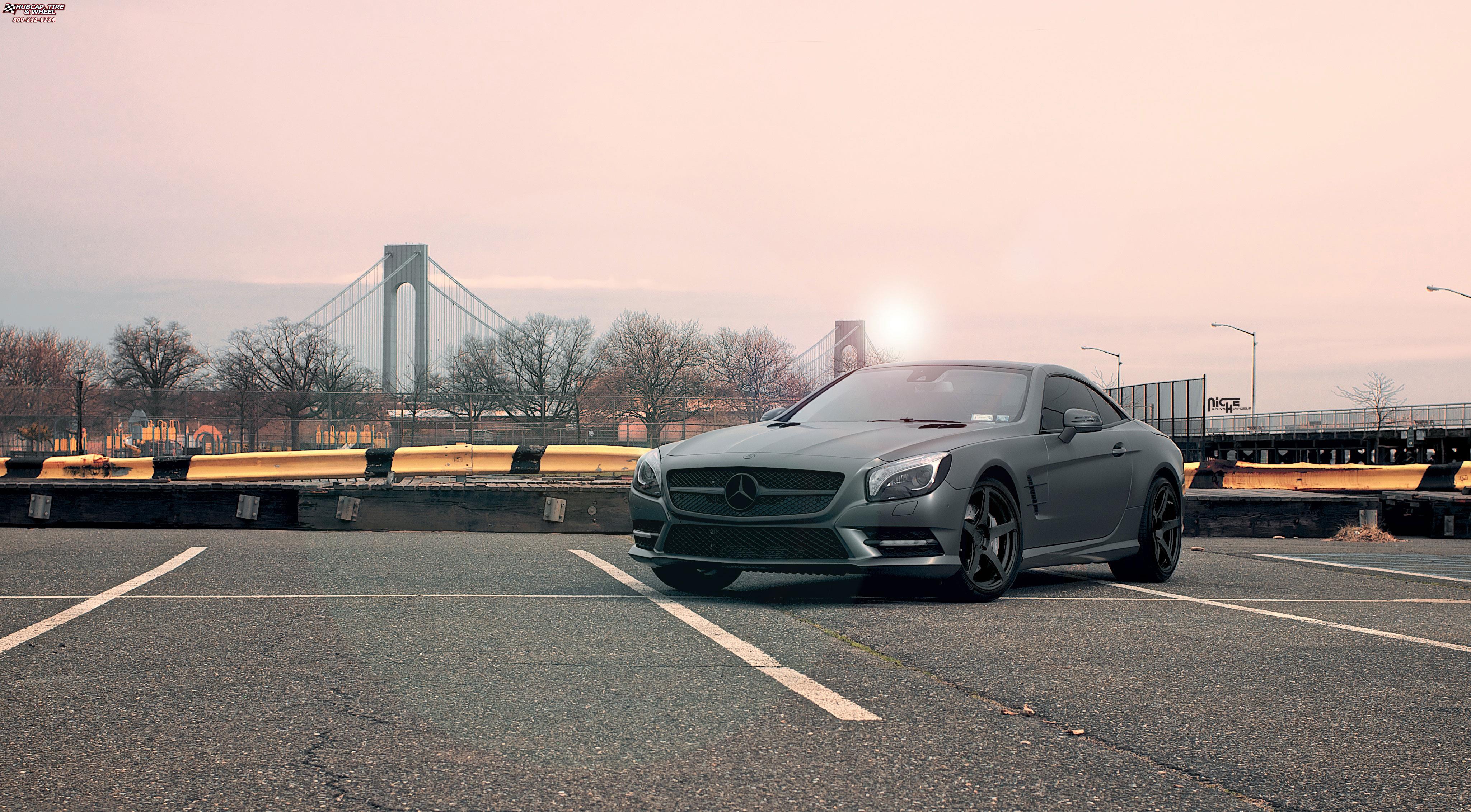 vehicle gallery/mercedes benz sl550 niche scuderia 5 19x85  Matte Black wheels and rims