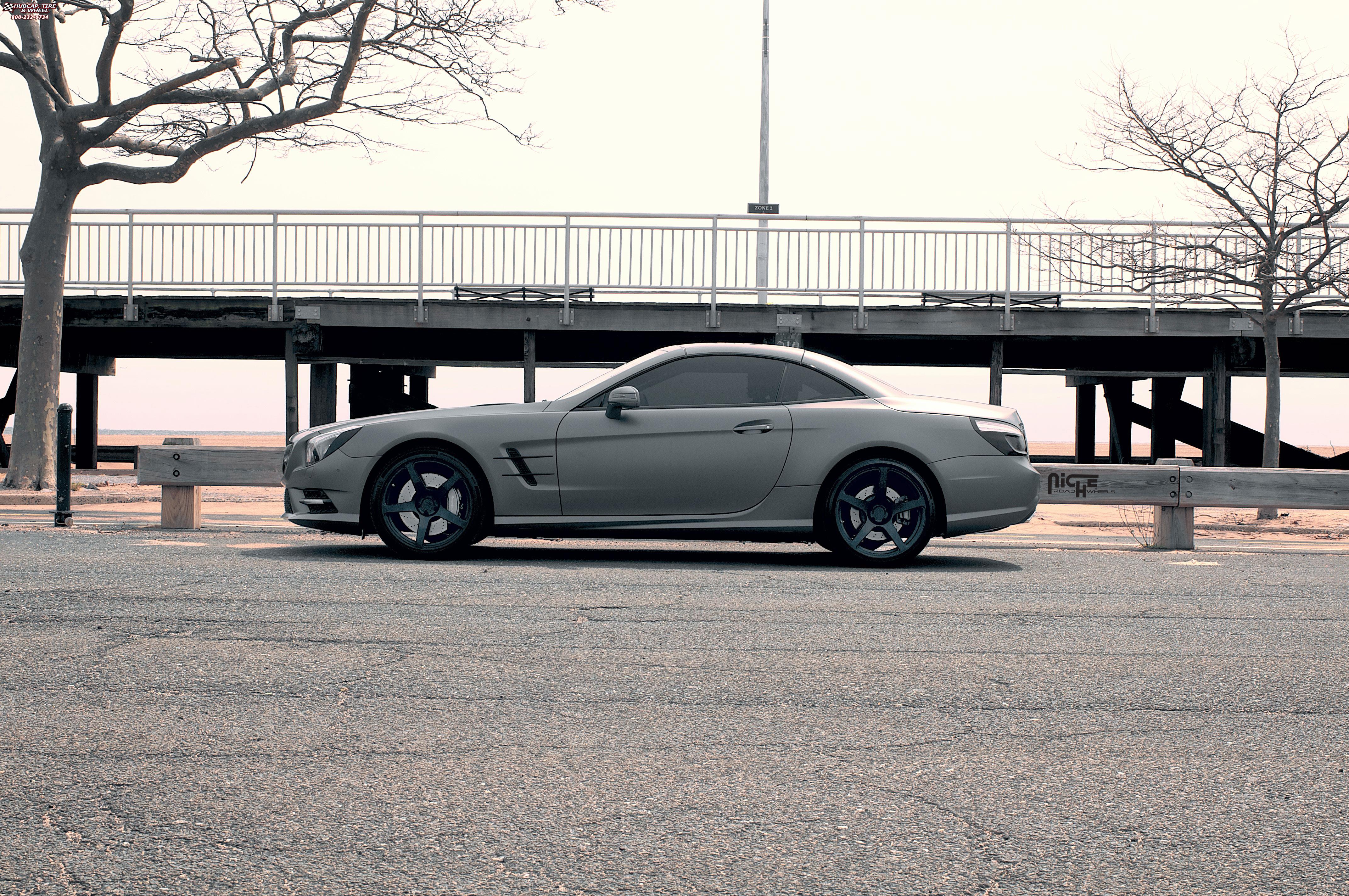 vehicle gallery/mercedes benz sl550 niche scuderia 5 19x85  Matte Black wheels and rims