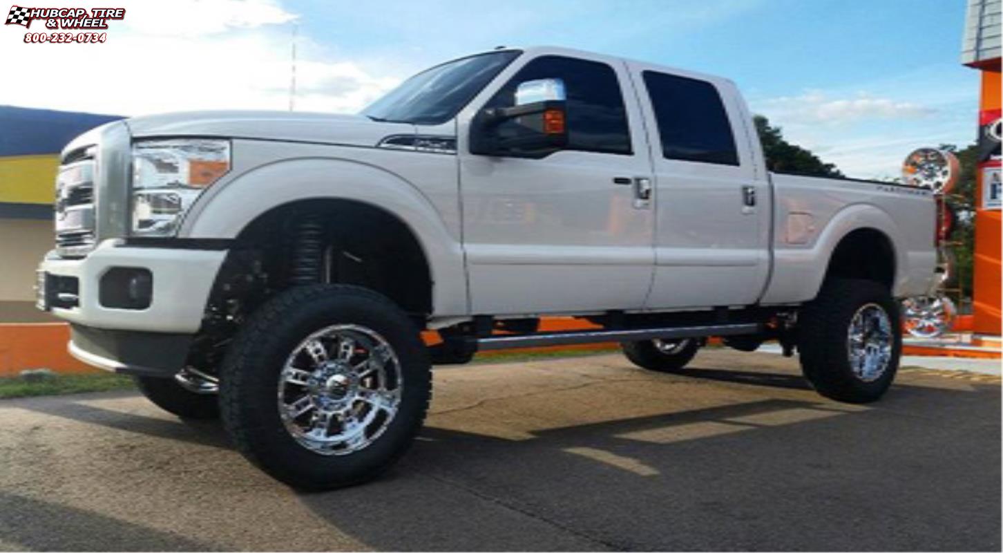 vehicle gallery/ford f 250 xd series xd809 riot x  Chrome wheels and rims