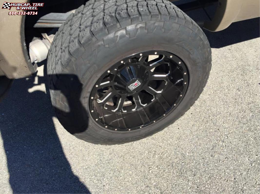 vehicle gallery/ford f 350 xd series xd806 bomb x  Gloss Black Milled wheels and rims