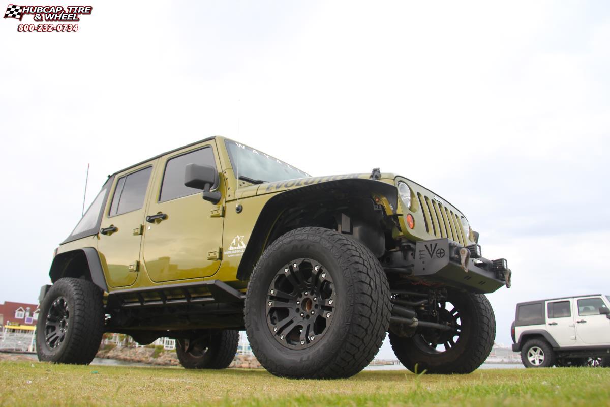 vehicle gallery/jeep wrangler xd series xd778 monster x  Matte Black wheels and rims