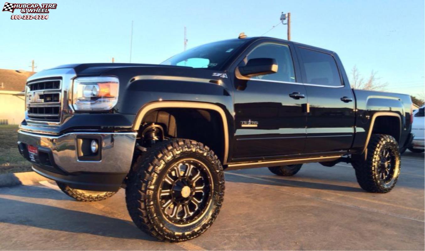 vehicle gallery/gmc sierra 1500 xd series xd806 bomb x  Gloss Black Milled wheels and rims