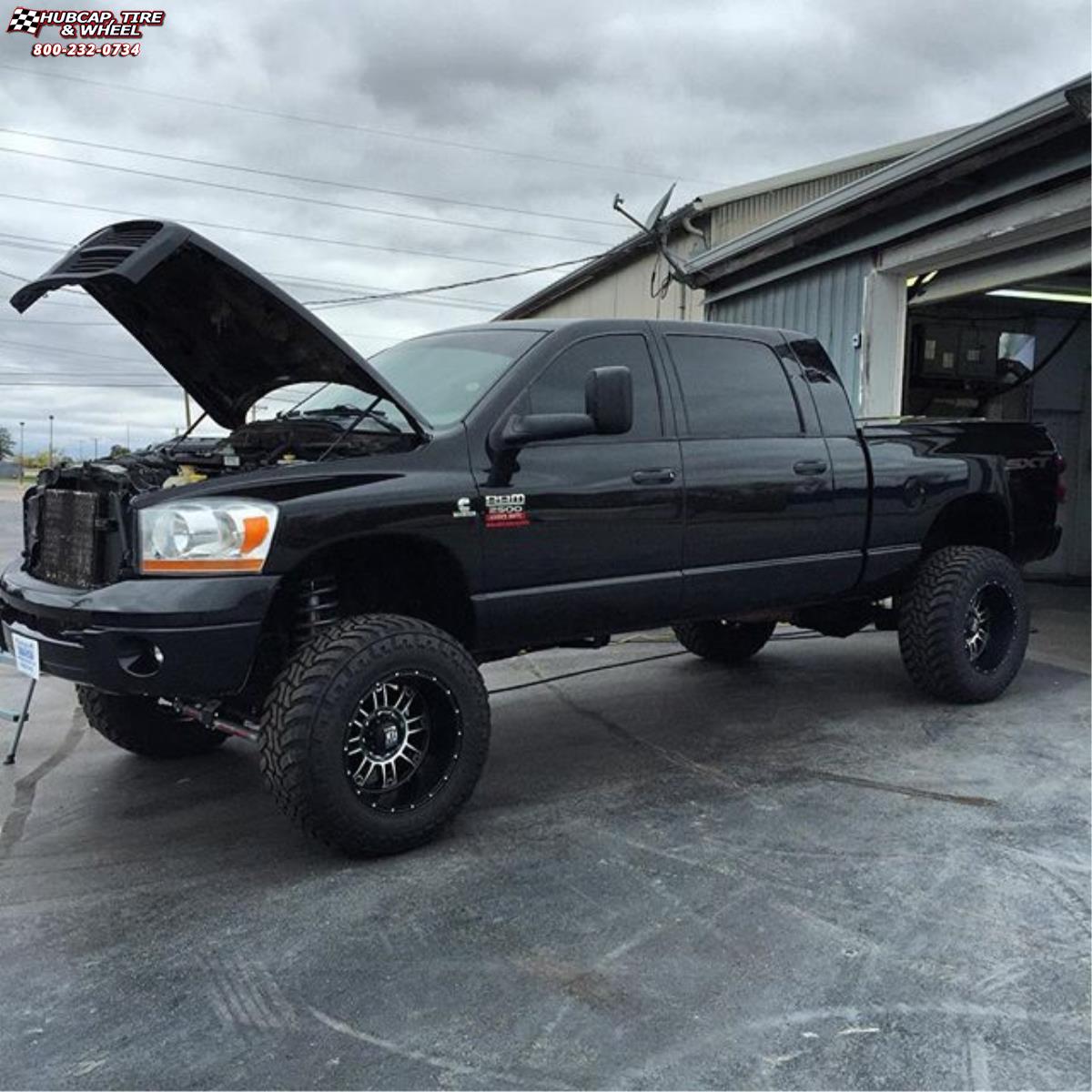 vehicle gallery/ram 2500 xd series xd809 riot x  Matte Black Machined wheels and rims