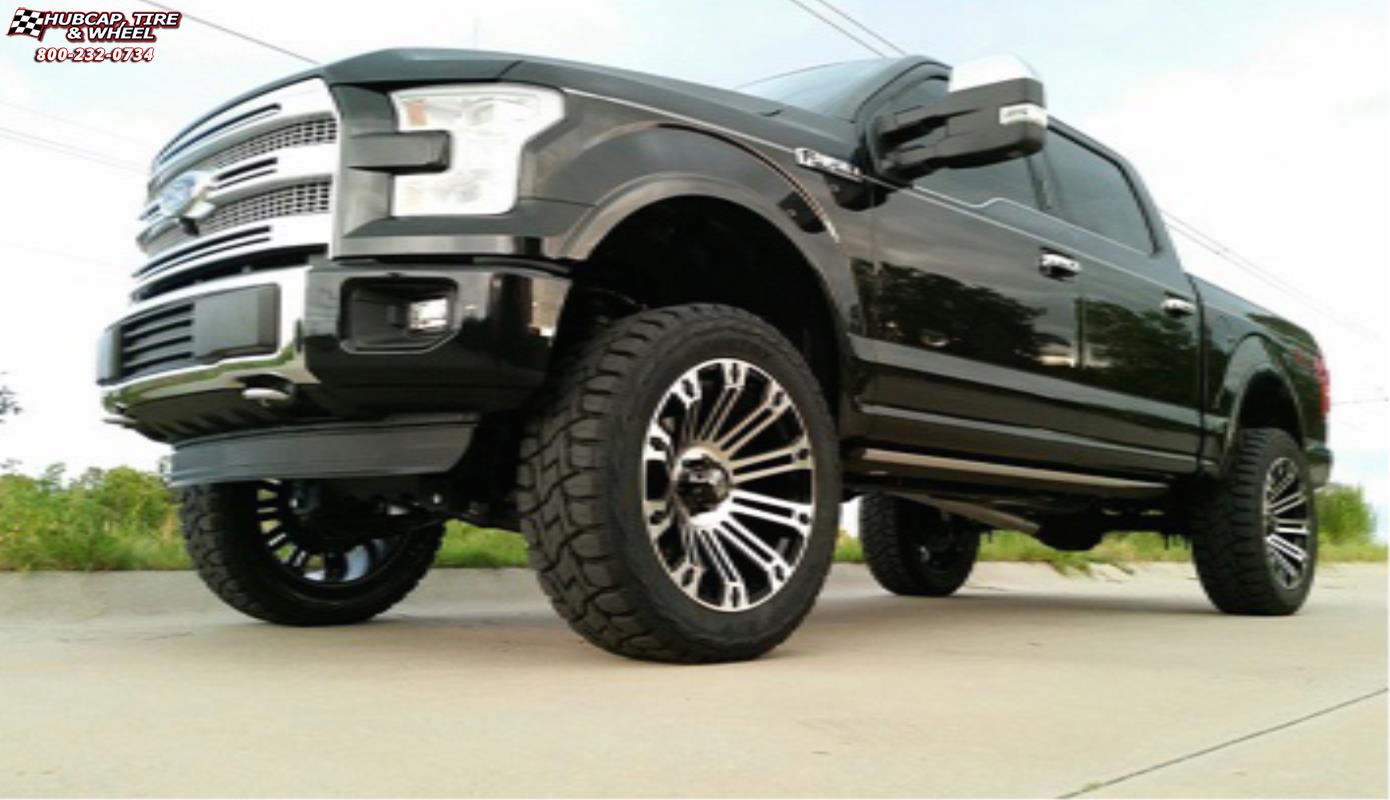 vehicle gallery/ford f 150 xd series xd810 brigade  Gloss Black Machined Face wheels and rims