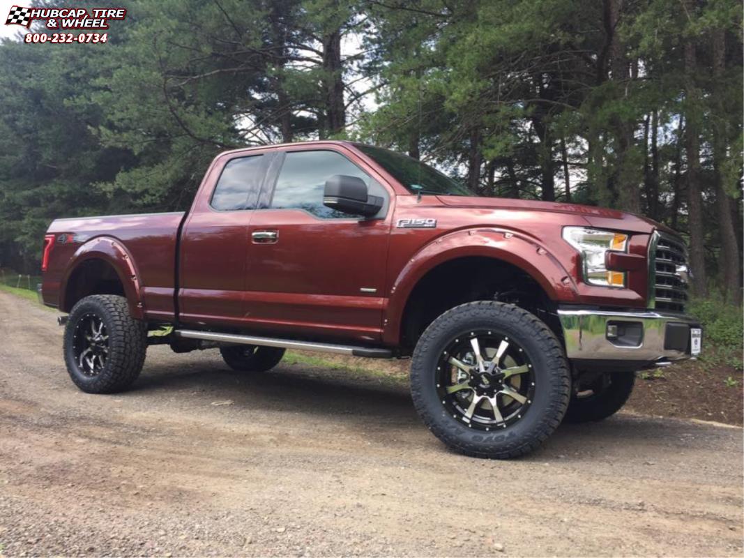vehicle gallery/ford f 150 moto metal mo970  Gloss Black Machined Face wheels and rims