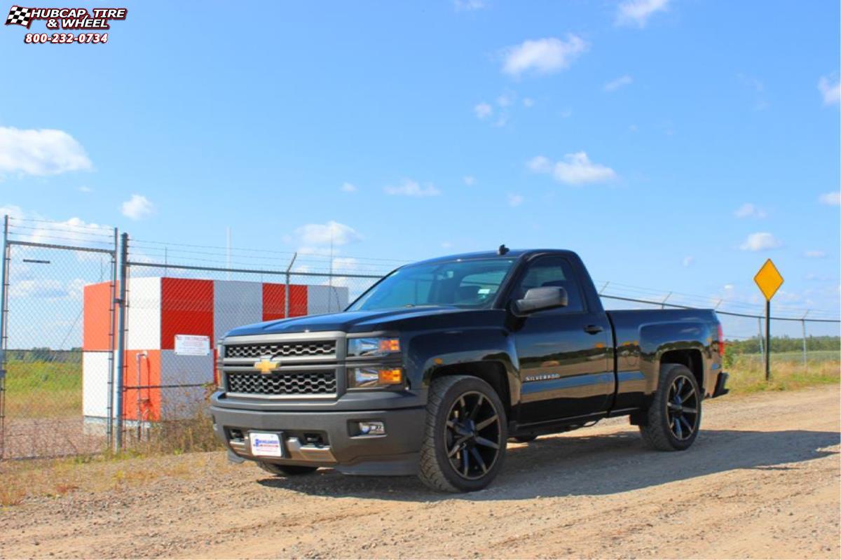 vehicle gallery/2014 chevrolet silverado 1500 xd series km651 slide  Gloss Black wheels and rims