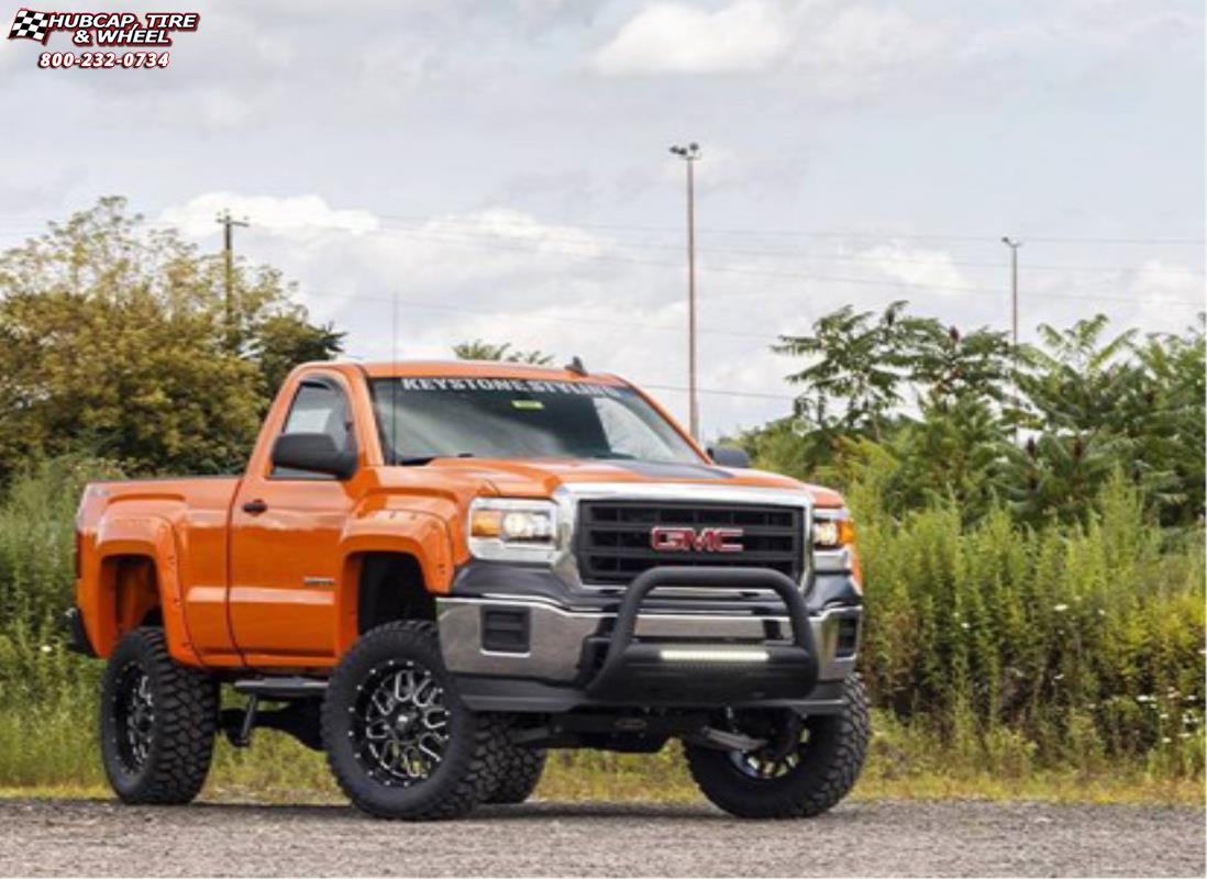 vehicle gallery/gmc sierra 1500 xd series xd820 grenade  Gloss Black Milled wheels and rims