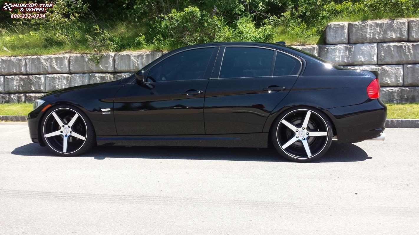 vehicle gallery/bmw 3 series xd series km685 district  Satin Black Machined wheels and rims