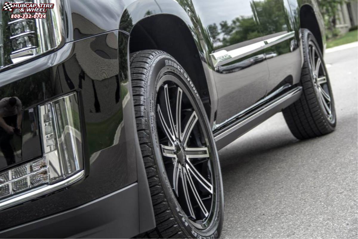 vehicle gallery/cadillac esclade xd series km681 nerve  Gloss Black Machined wheels and rims