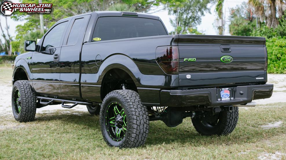 vehicle gallery/ford f 150 fuel full blown d554 20X9  Gloss Black Milled wheels and rims