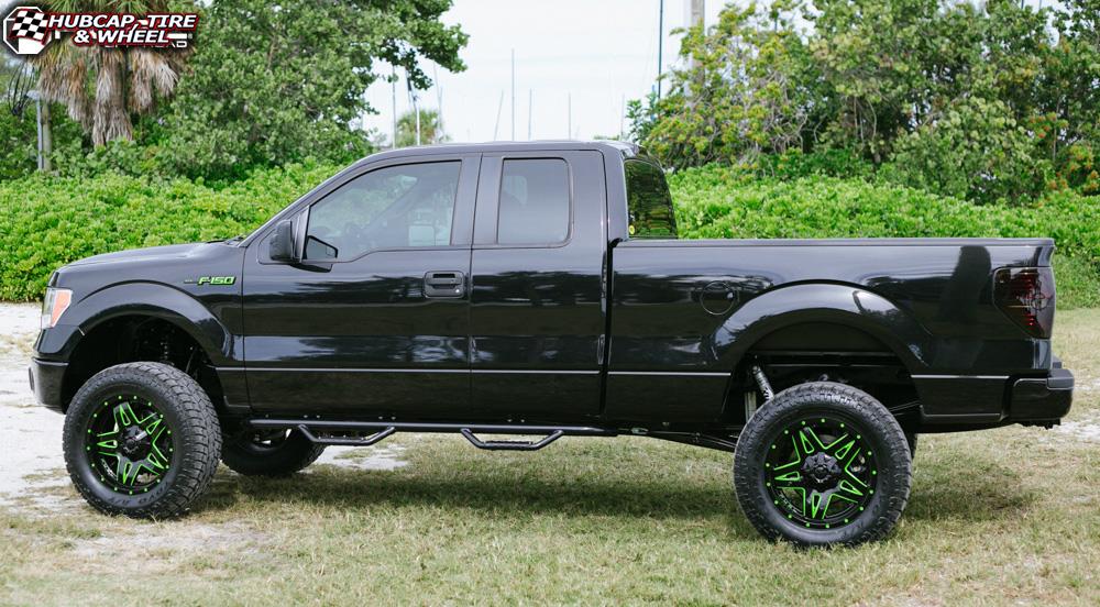 vehicle gallery/ford f 150 fuel full blown d554 20X9  Gloss Black Milled wheels and rims