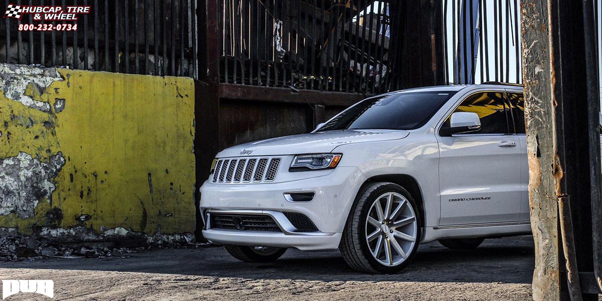 vehicle gallery/jeep grand cherokee dub shot calla s121 22X10.5  Brushed White Face | Color Match Windows wheels and rims