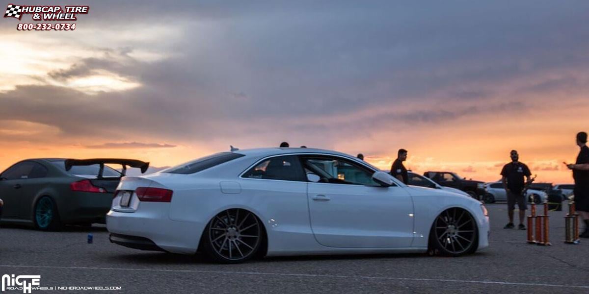 vehicle gallery/audi a5 niche surge m114 20x105  Black & Machined w/ Dark Tint wheels and rims