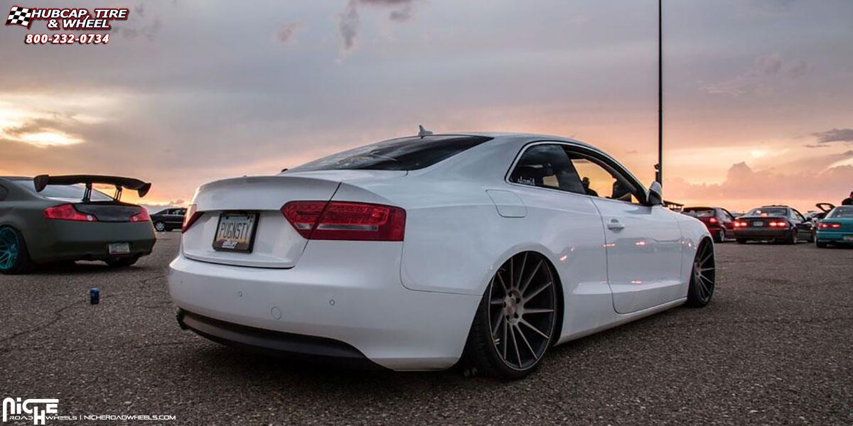 vehicle gallery/audi a5 niche surge m114 20x105  Black & Machined w/ Dark Tint wheels and rims