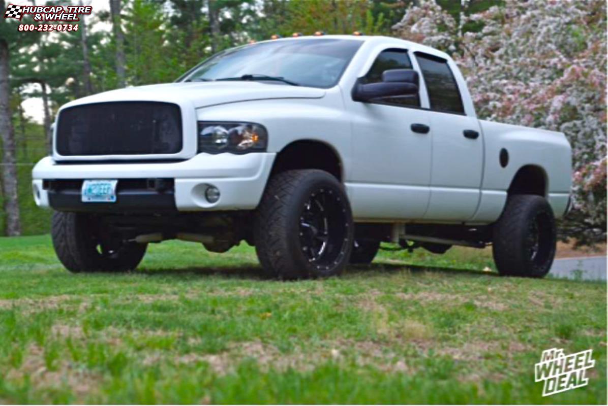 vehicle gallery/2005 dodge ram 2500 moto metal mo962 20x12  Gloss Black & Milled wheels and rims