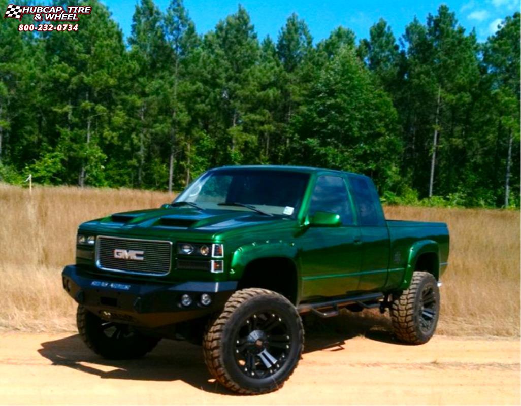 vehicle gallery/gmc sierra 1500 xd series xd778 monster x  Matte Black wheels and rims