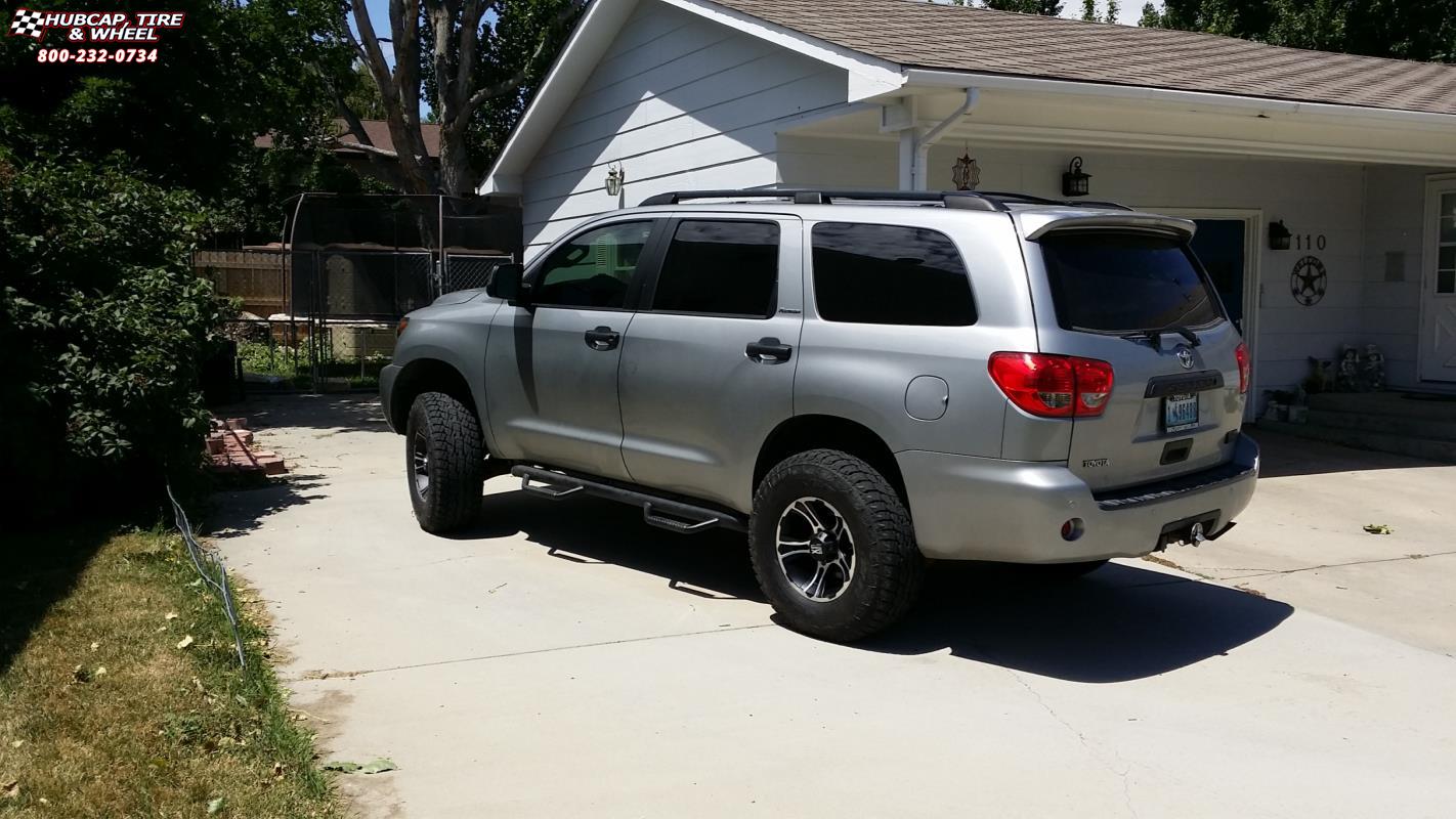 vehicle gallery/2008 toyota sequoia xd series xd801 crank 17x9  Matte Black Machined wheels and rims