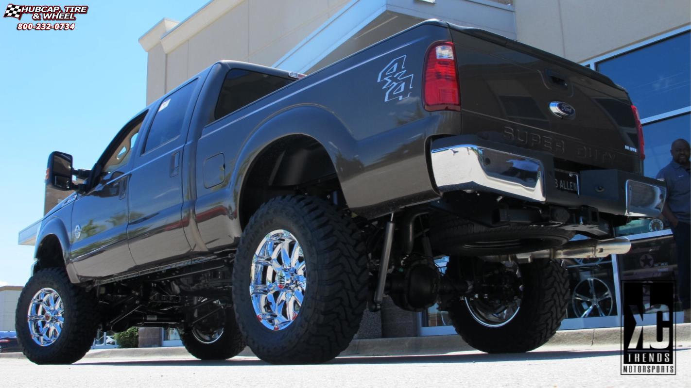vehicle gallery/ford f 250 xd series xd779 badlands x  Chrome wheels and rims