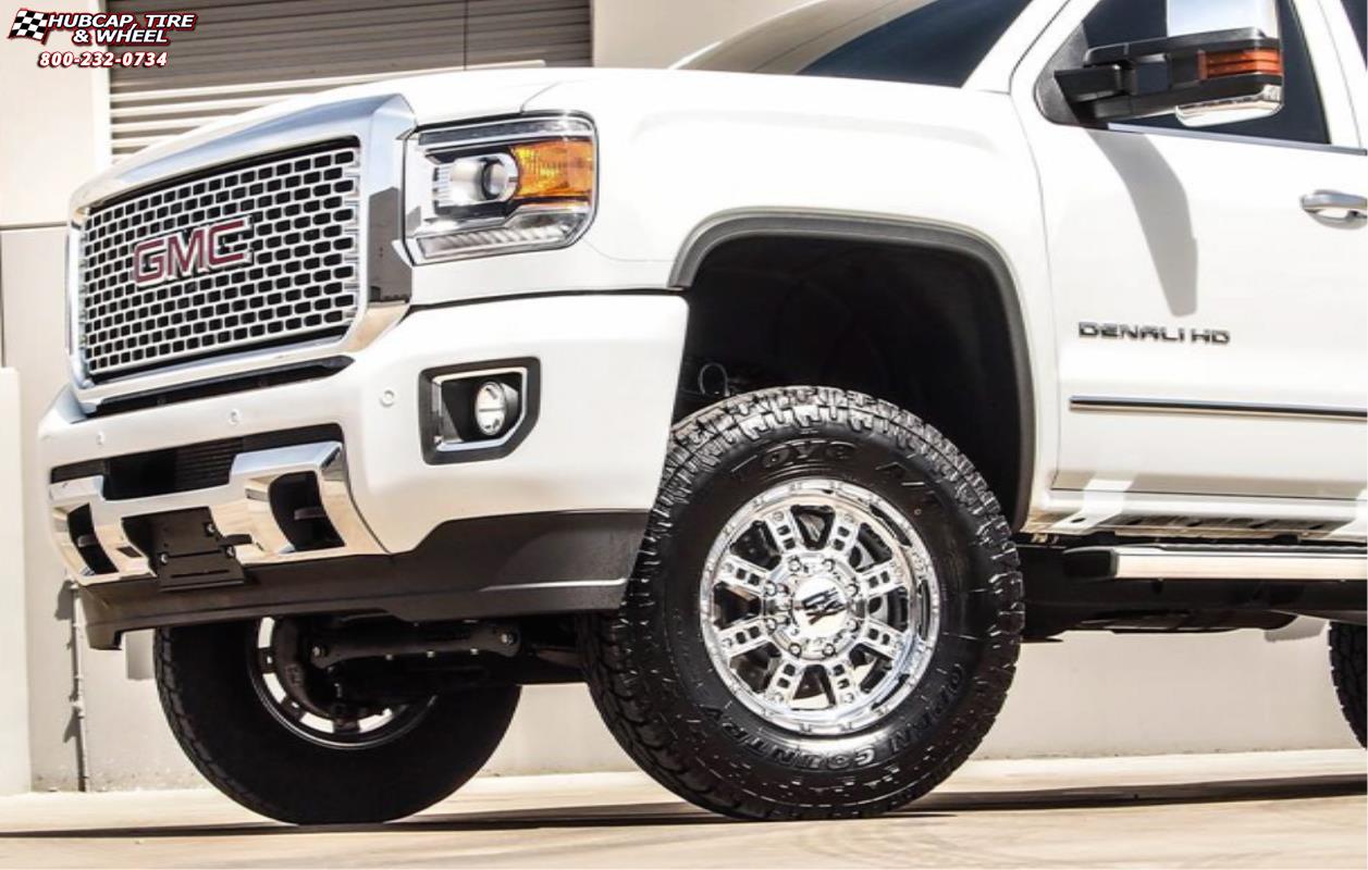 vehicle gallery/gmc sierra 2500 xd series xd809 riot x  Chrome wheels and rims