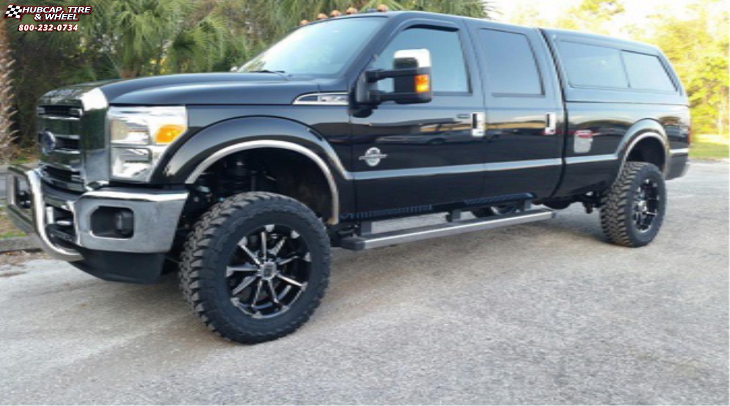 vehicle gallery/ford f 350 xd series xd779 badlands x  Gloss Black Machined wheels and rims