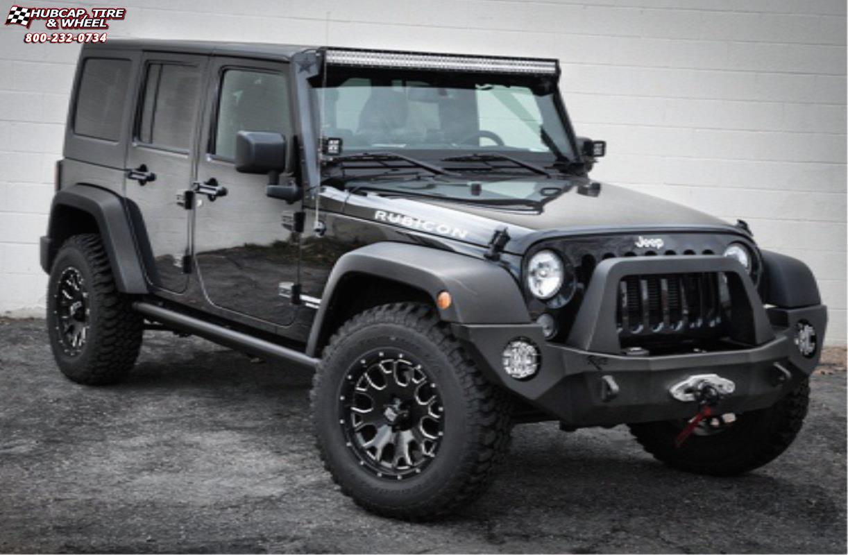 vehicle gallery/jeep wrangler xd series xd808 menace x  Gloss Black Milled wheels and rims