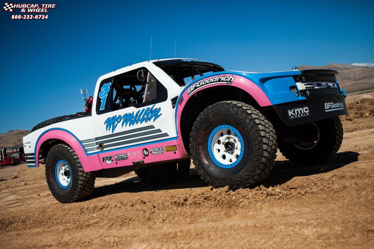 vehicle gallery/ford f 150 raptor xd series xd222 enduro beadlock x  White and Blue wheels and rims