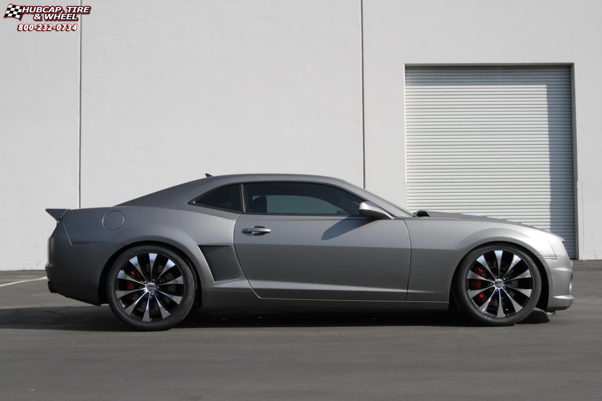 vehicle gallery/chevrolet camaro xd series km679 fader  Gloss Black Machined wheels and rims
