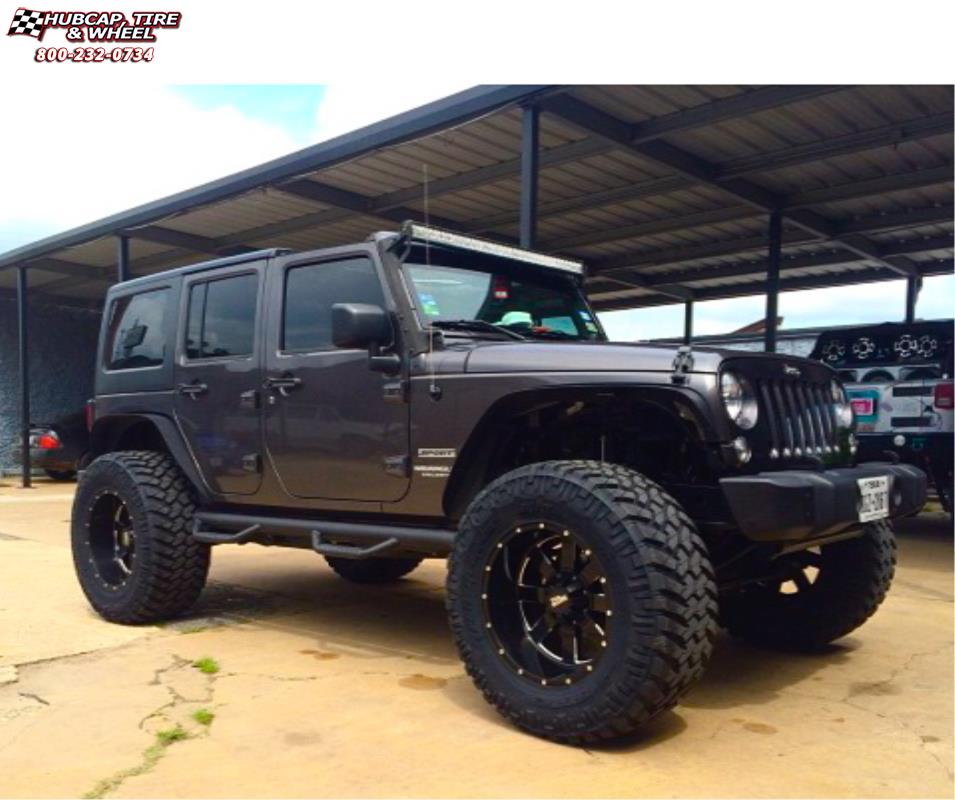 vehicle gallery/jeep wrangler moto metal mo962  Gloss Black & Milled wheels and rims