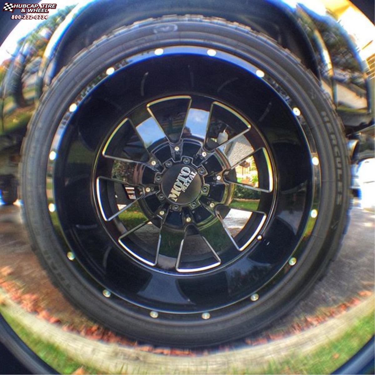 vehicle gallery/chevrolet silverado 1500 moto metal mo962  Gloss Black & Milled wheels and rims