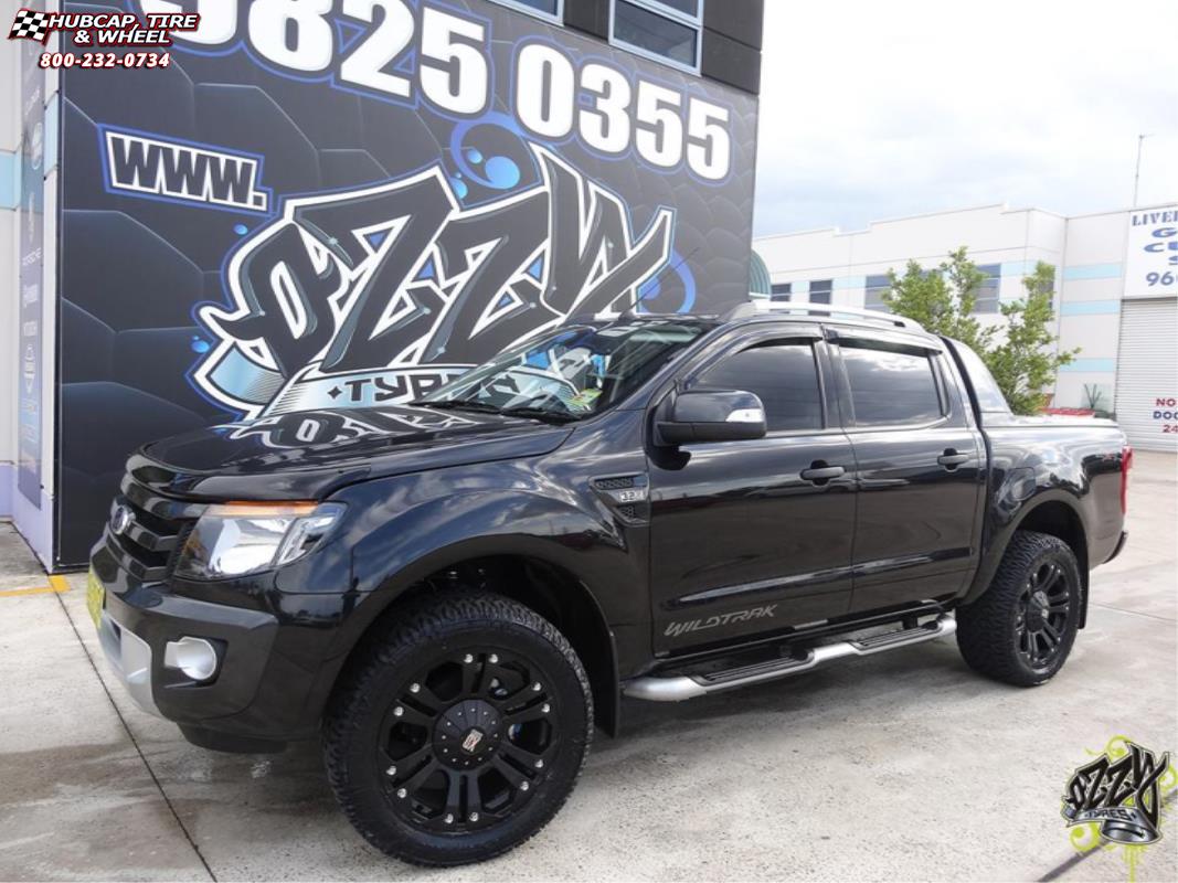 vehicle gallery/ford ranger wildtrak xd series xd778 monster x  Matte Black wheels and rims